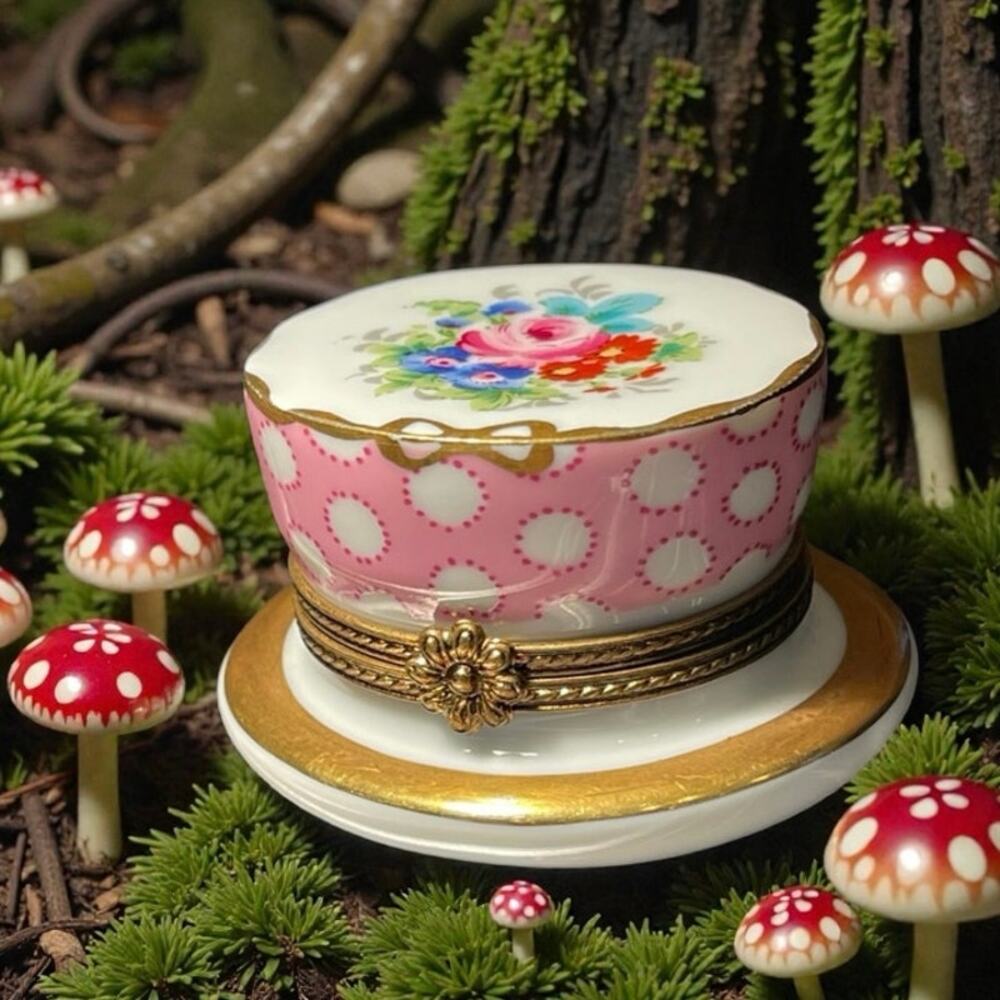 Authentic Limoges Top Hat Trinket Box Mad Hatter Vibe Alice In Wonderland Unique